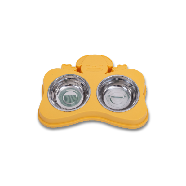 Saas Dual Pets Bowls-Yellow