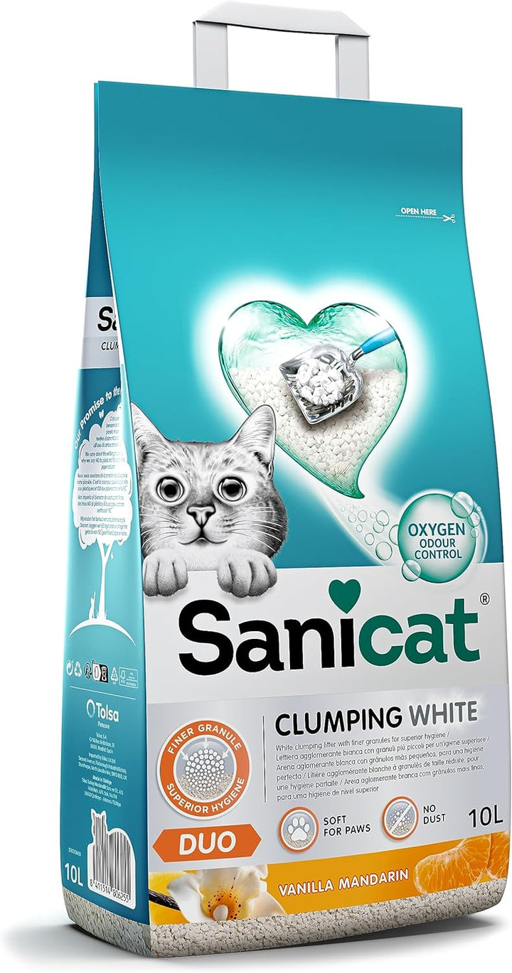 Sanicat Clumping White Litter Duo-1