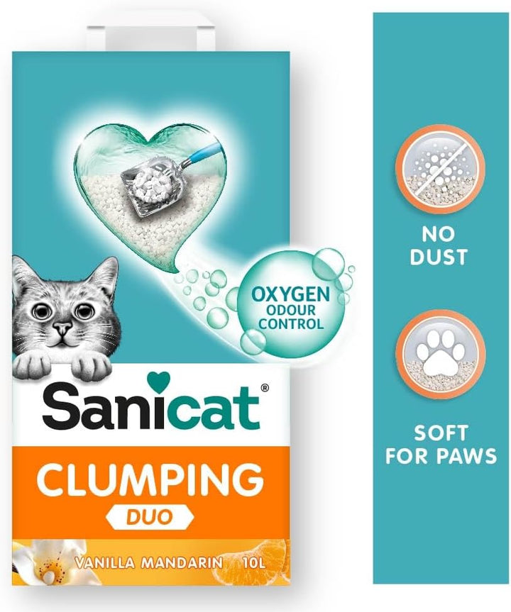 Sanicat Clumping White Litter Duo-2