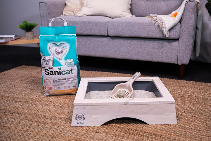 Sanicat Clumping White Litter Duo-4