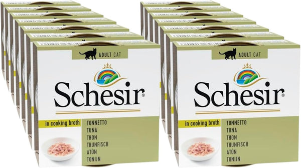 Schesir Cat Can Broth Wet Food Tuna-1