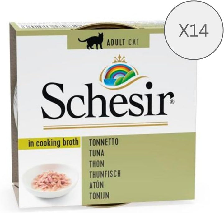 Schesir Cat Can Broth Wet Food Tuna-2