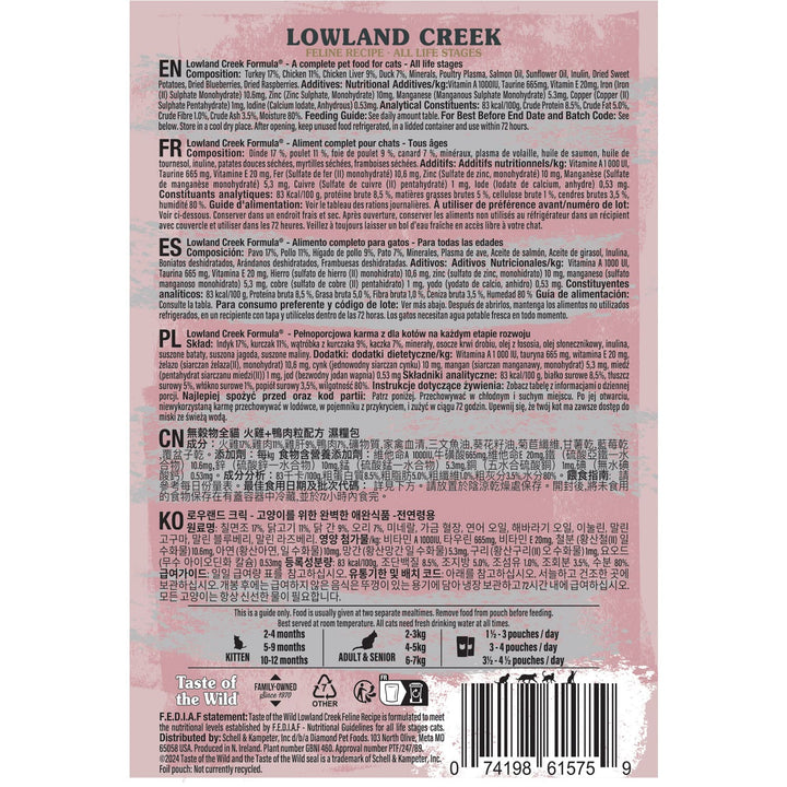 Taste Of The Wild Lowland Creek Chunks In Gravy Grain-Free Wet Cat Food 85G-3