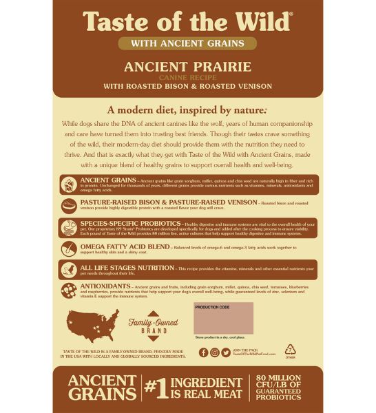 Taste of The Wild Ancient Prairie Bison & Venison Dry Dog Food-2