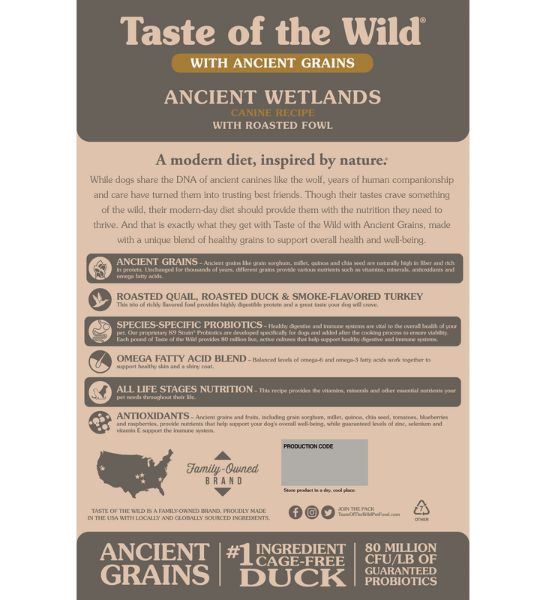 Taste of The Wild Ancient Wetlands with Roasted Fowl Dry Dog Food 2