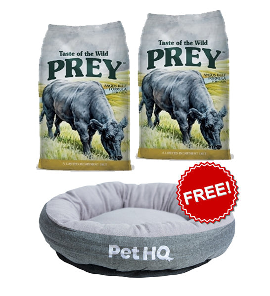 Taste of the Wild PREY Angus Beef for Cats (2 x 6.8kg) + FREE CAT BED-1