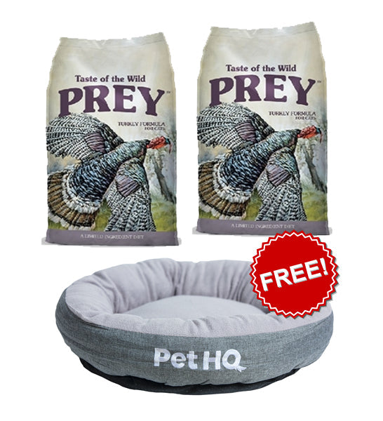 Taste of the Wild PREY Turkey for Cats (2 x 6.8kg) + FREE CAT BED-1