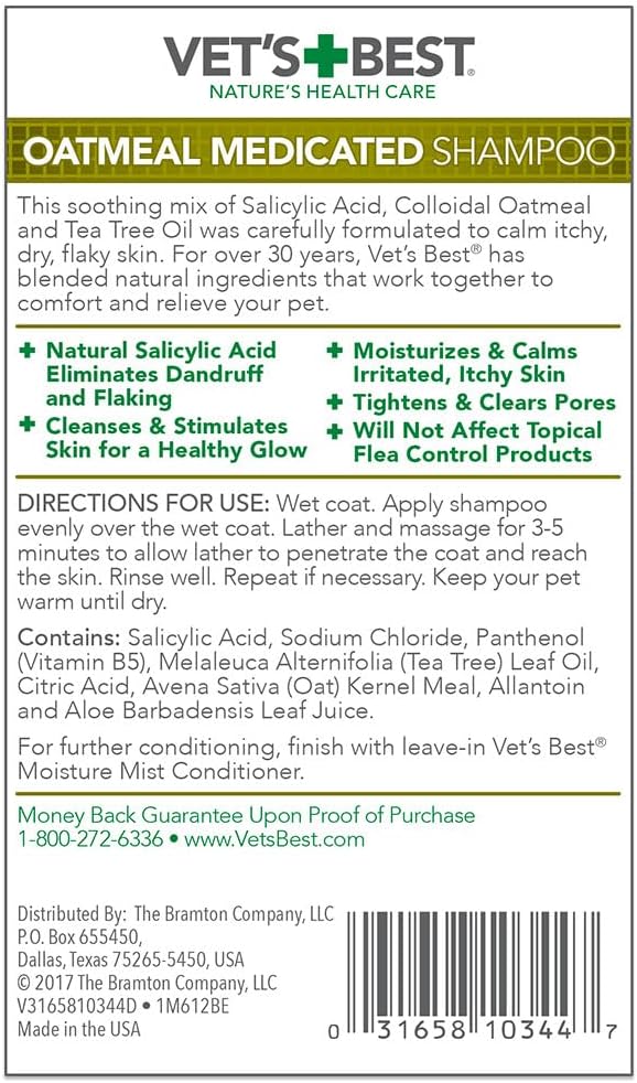 Vet's Best Oatmeal Medicated Dog Shampoo-3
