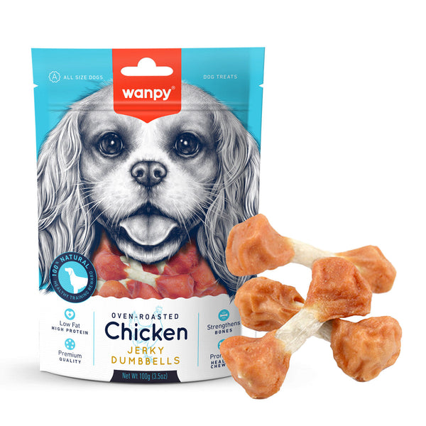 Wanpy Chicken Jerky Dumbbells Dog Treats 