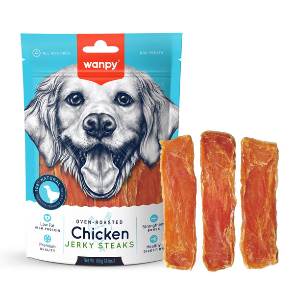 Wanpy Chicken Jerky Steaks Dog Treats