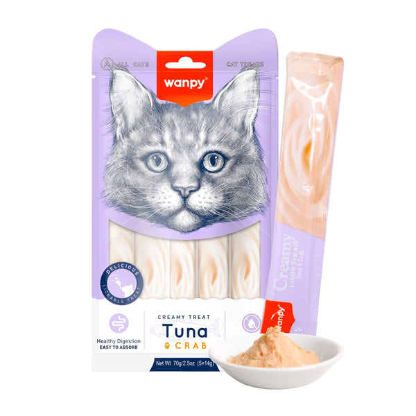 Wanpy Creamy Lickable Cat Treats Tuna & Crab