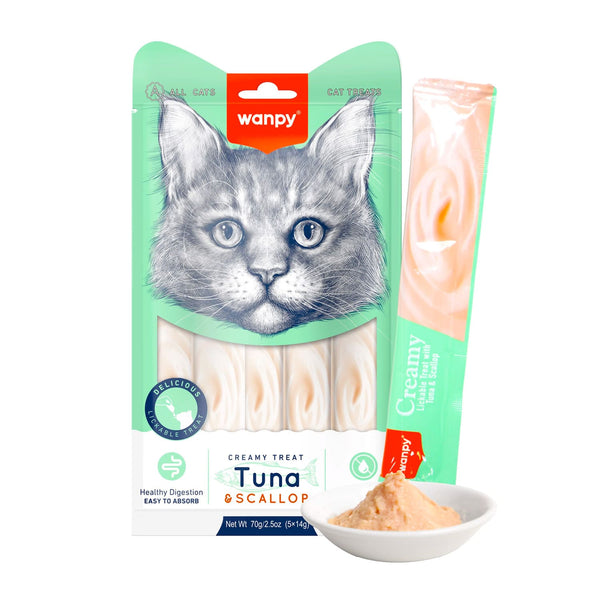 Wanpy Creamy Lickable Cat Treats Tuna & Scallop