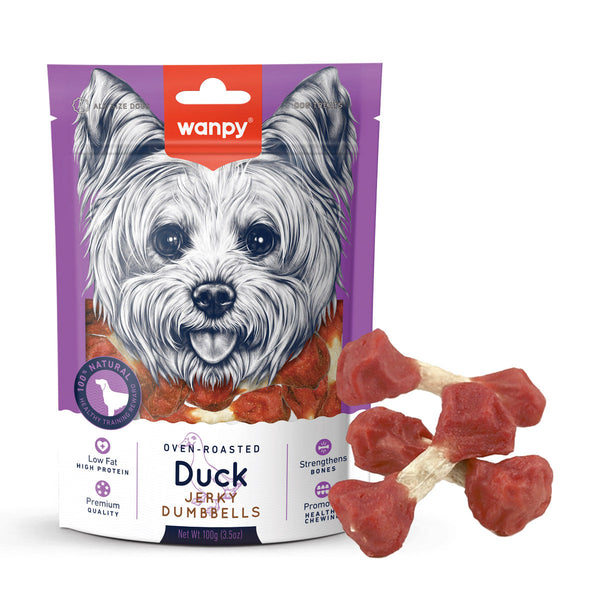 Wanpy Duck Jerky Dumbbells Dog Treats
