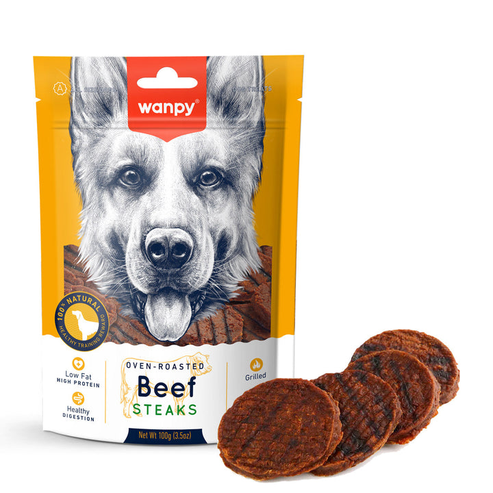 Wanpy Grilled Beef Steaks Dog Treats