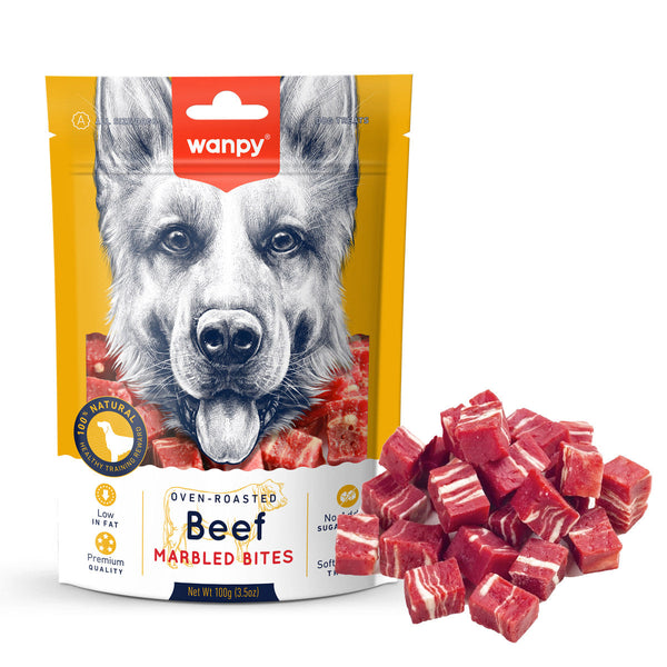 Wanpy Marbled Beef Bites Dog Treats