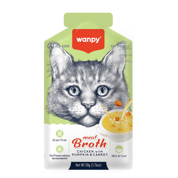Wanpy Meat Broth Chicken with Pumpkin & Carrot for Cats