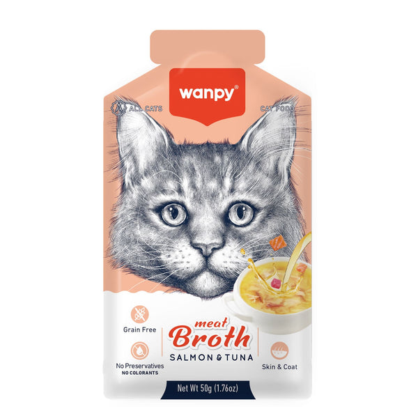Wanpy Meat Broth Salmon & Tuna for Cats 