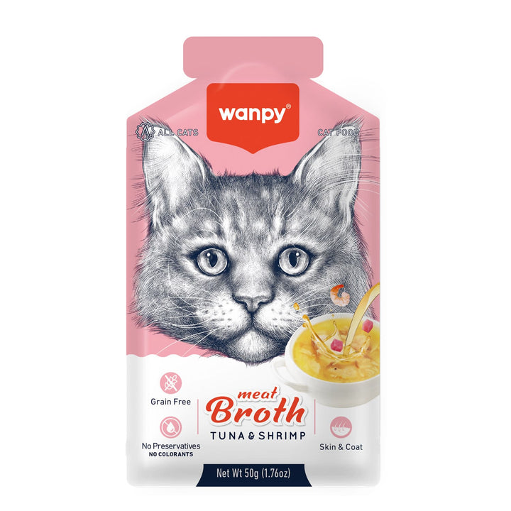 Wanpy Meat Broth Tuna & Shrimp for Cats