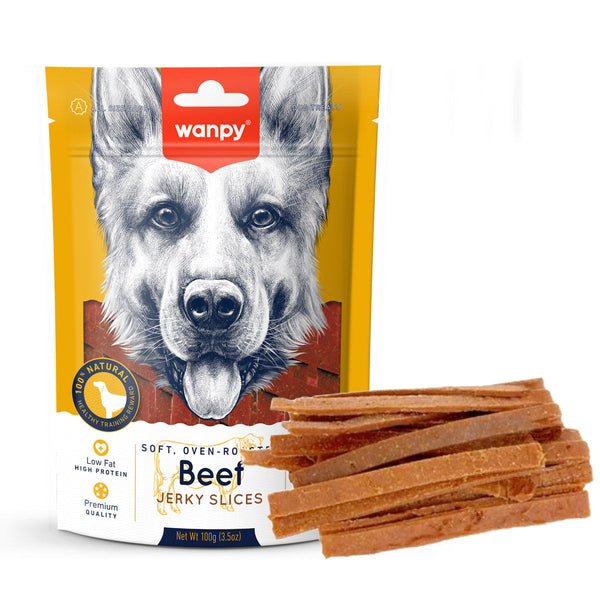 Wanpy Soft Beef Jerky Slices Dog Treats