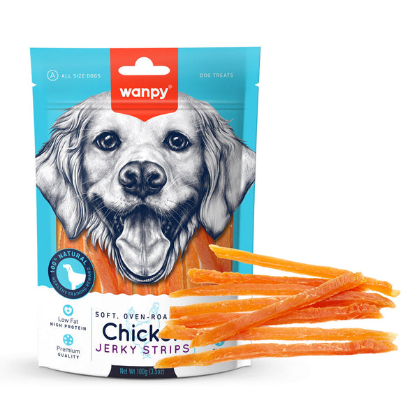 Wanpy Soft Chicken Jerky Strips Dog Treats