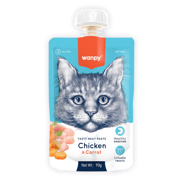 Wanpy Tasty Meat Paste Chcken with Carrot & Pea Cat Treats