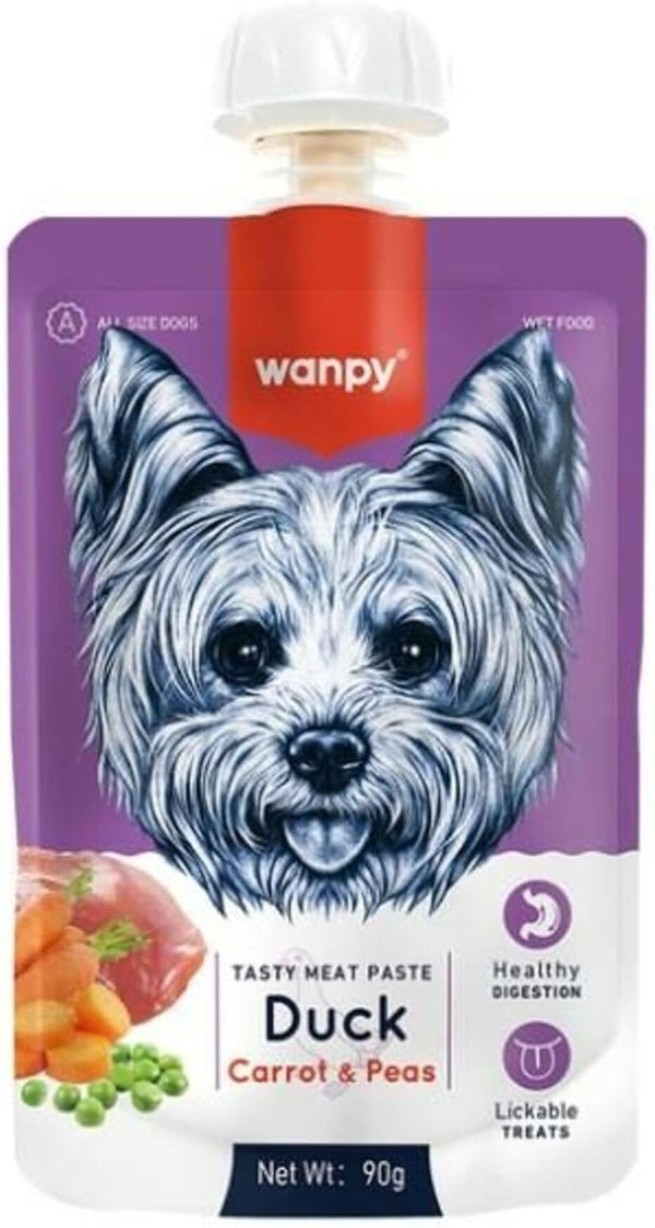 Wanpy Tasty Meat Paste Duck+Carrot & Pea Dog Treats 90g