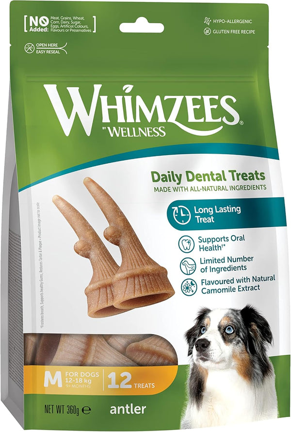  Whimzees Antler Natural Daily Dental Chews Treats-1
