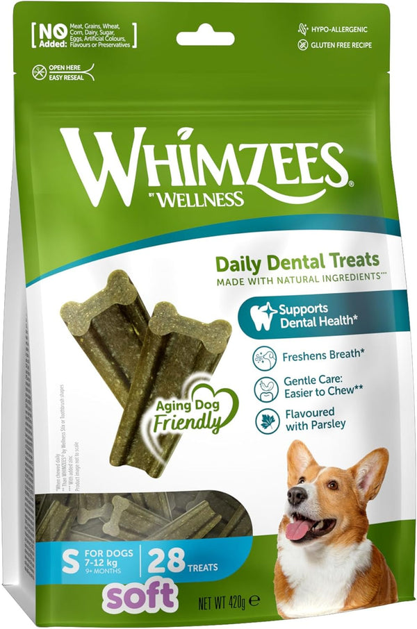 Whimzees Soft Daily Dental Dog Treats–Small (28 pcs)-1