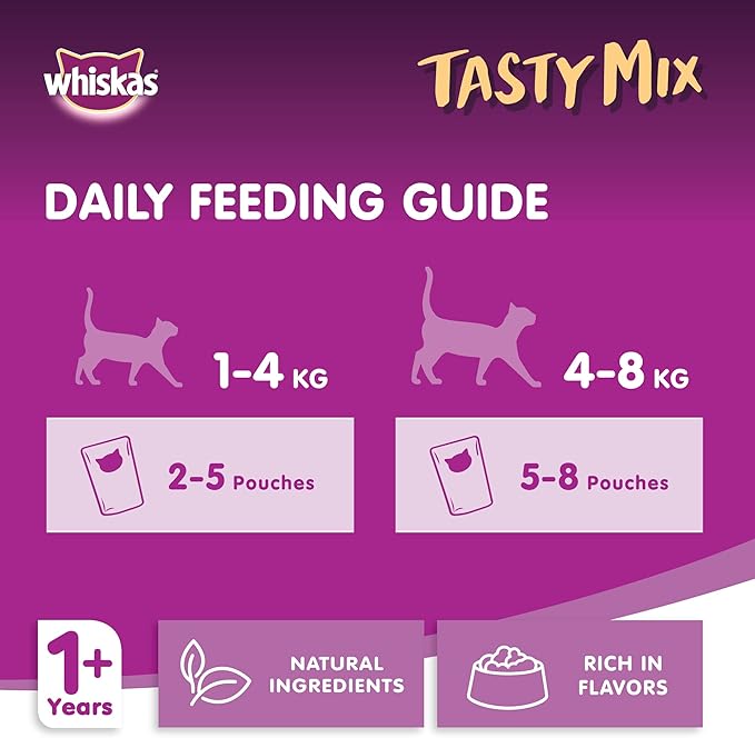 Whiskas Tasty Mix Tuna & Crab Wet Cat Food 1 Year+ 4x70g-4
