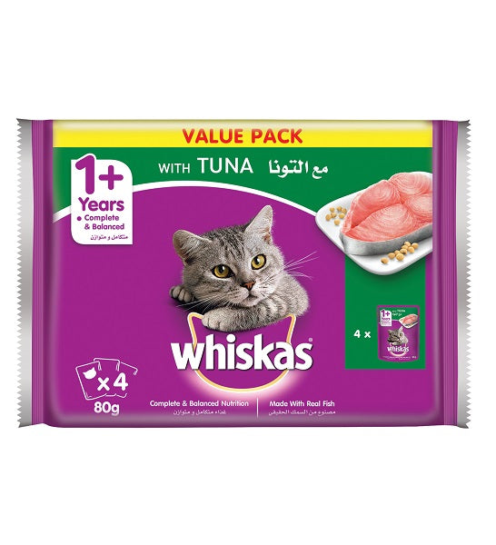 Whiskas Tuna Wet Cat Food In Jelly 1 Year+ 4X80g-1